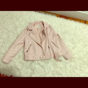 Pink leather jacket